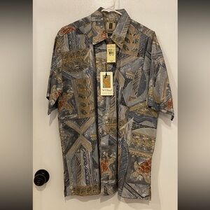 NWT Vintage Tori Richard Honolulu One of a Kind Rare Button Dress Shirt Sz L